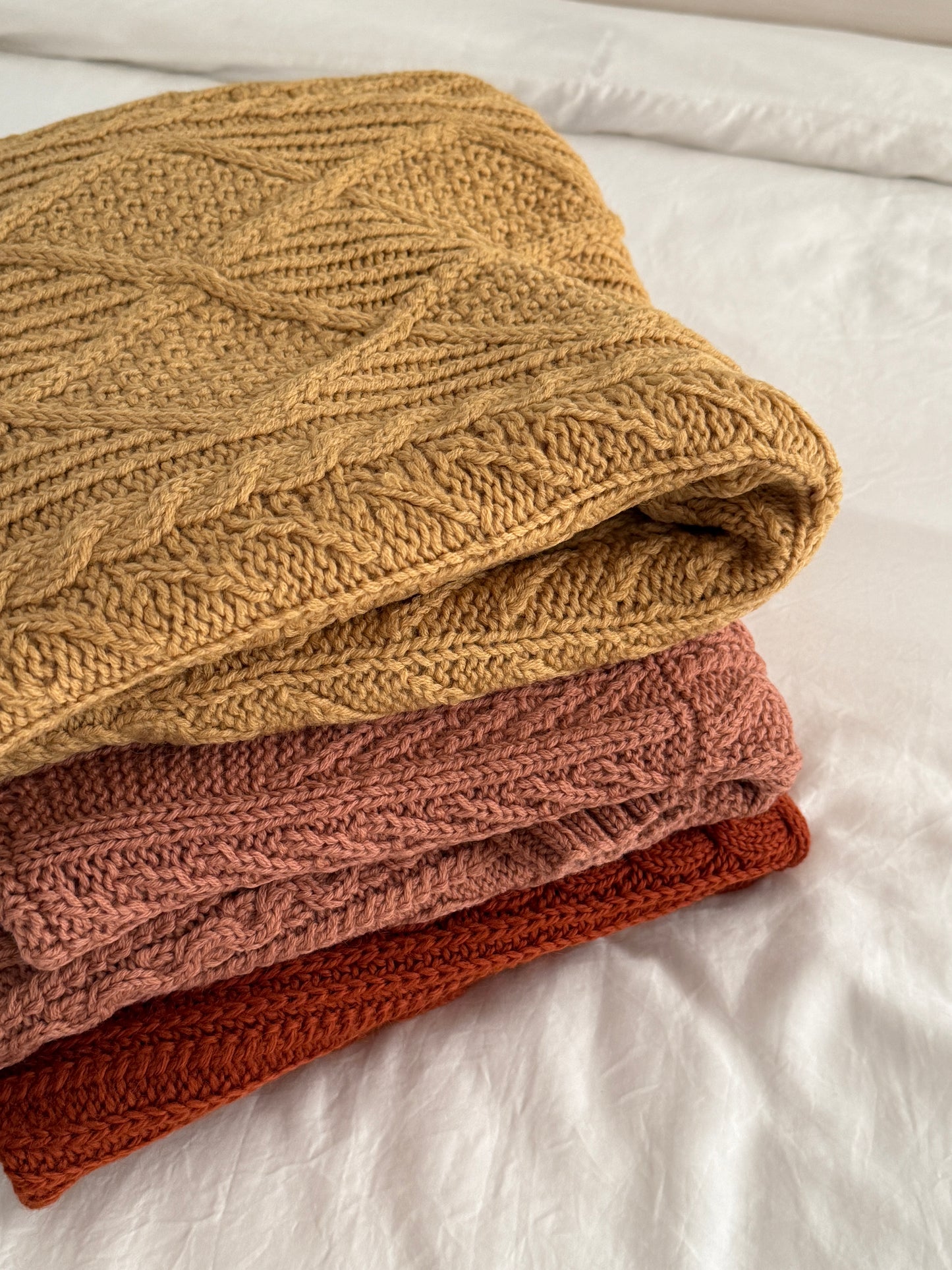 Chunky Cable Knit Cardigan (Burnt Caramel)