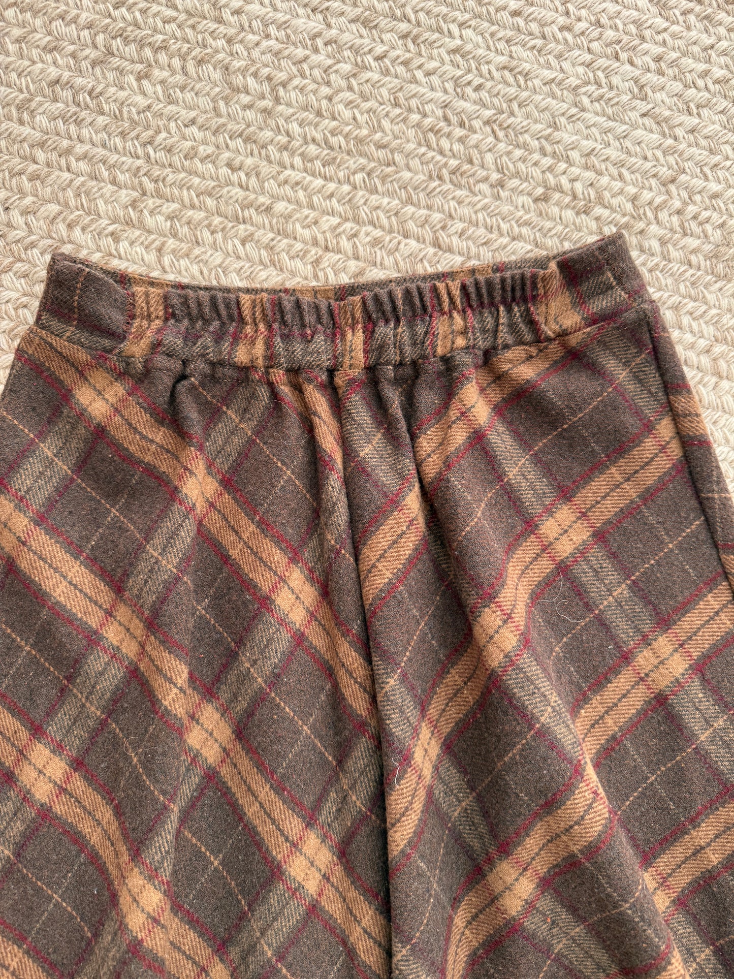 Oxford Plaid Midi Skirt (Brown)