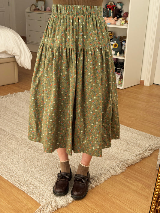 Cozy Floral Midi Skirt (2 Colors)