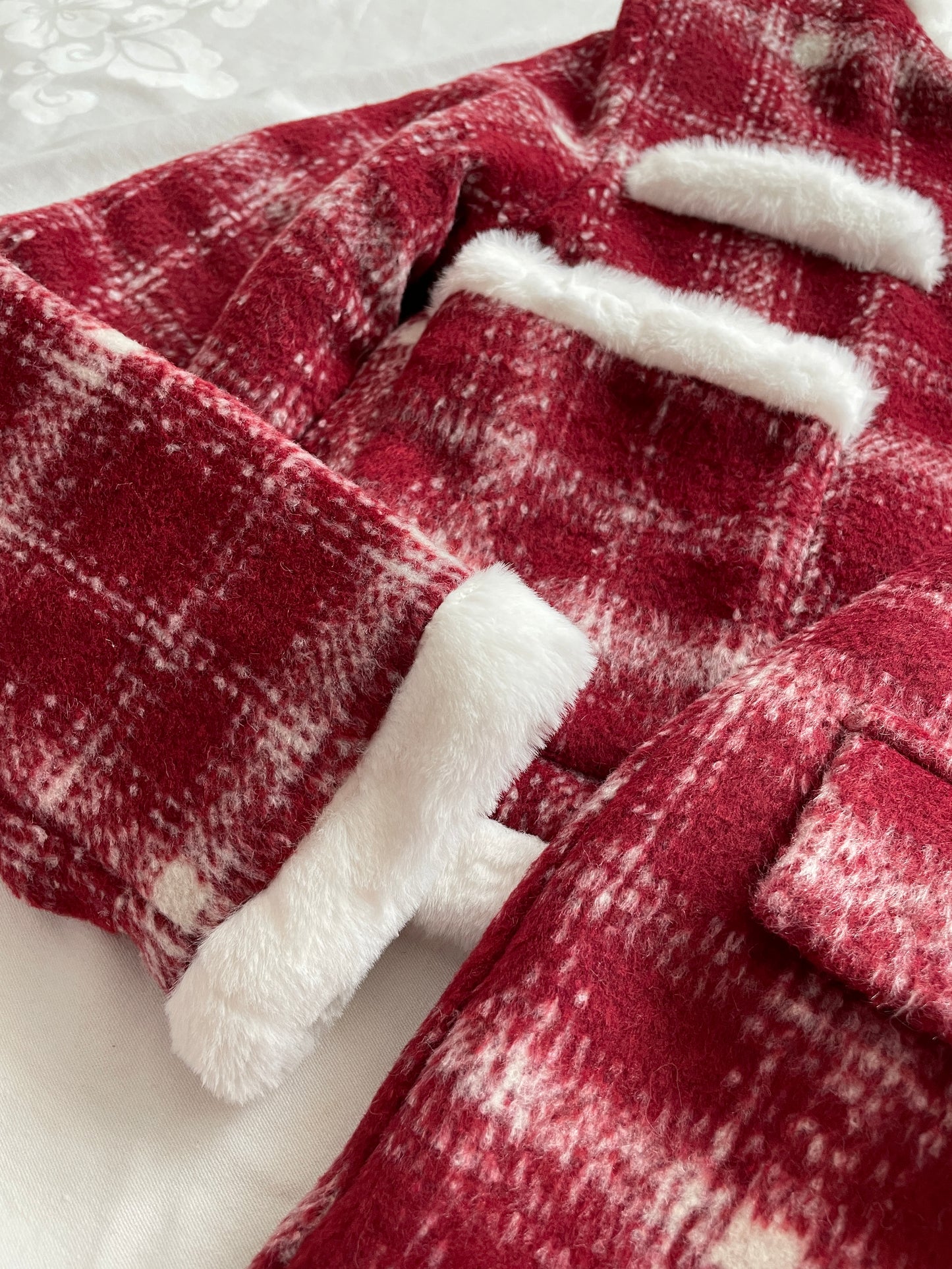 Cranberry Jam Plaid Tweed Set (Red/White)
