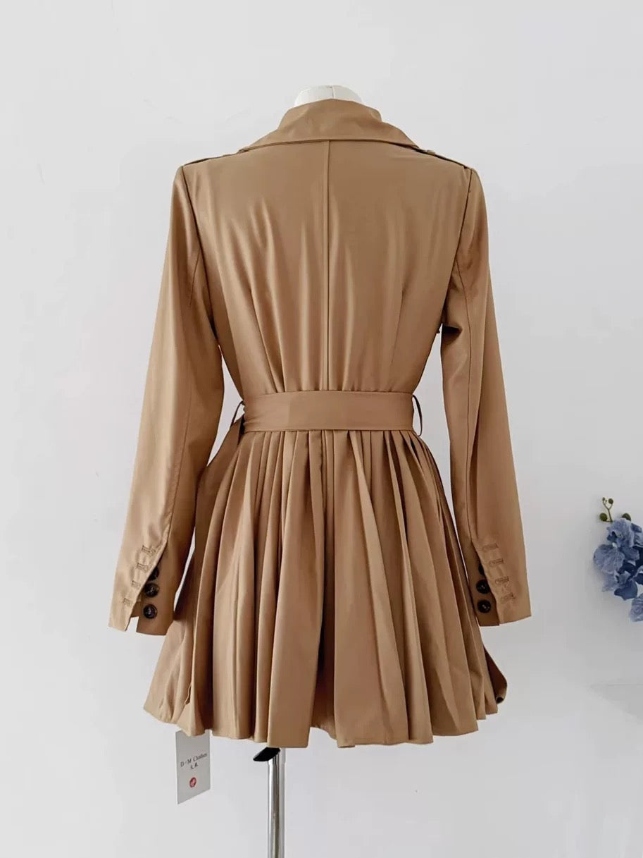Mini Trench Dress (Khaki)