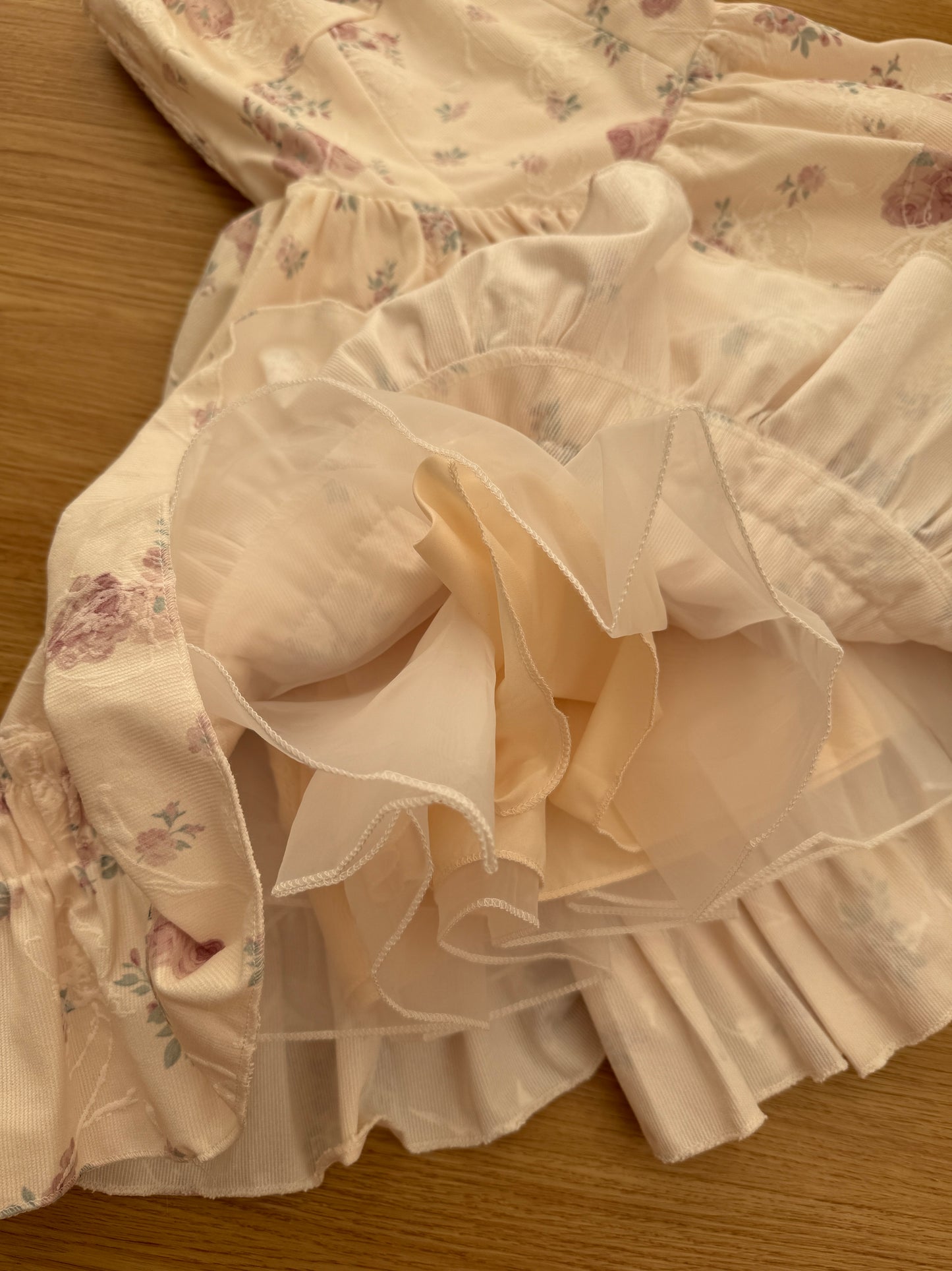 Sweet Rose Mini Dress (White/Pink)