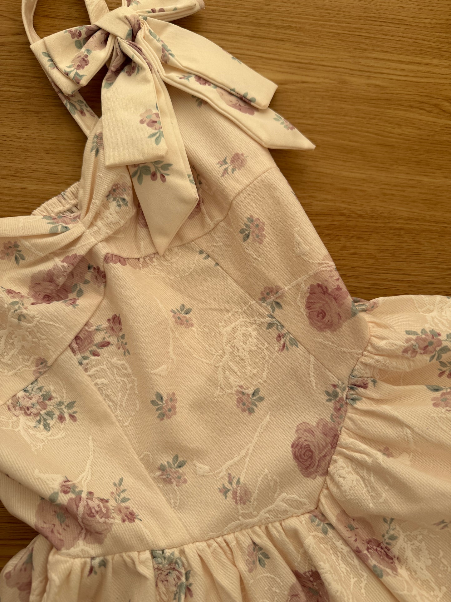 Sweet Rose Mini Dress (White/Pink)