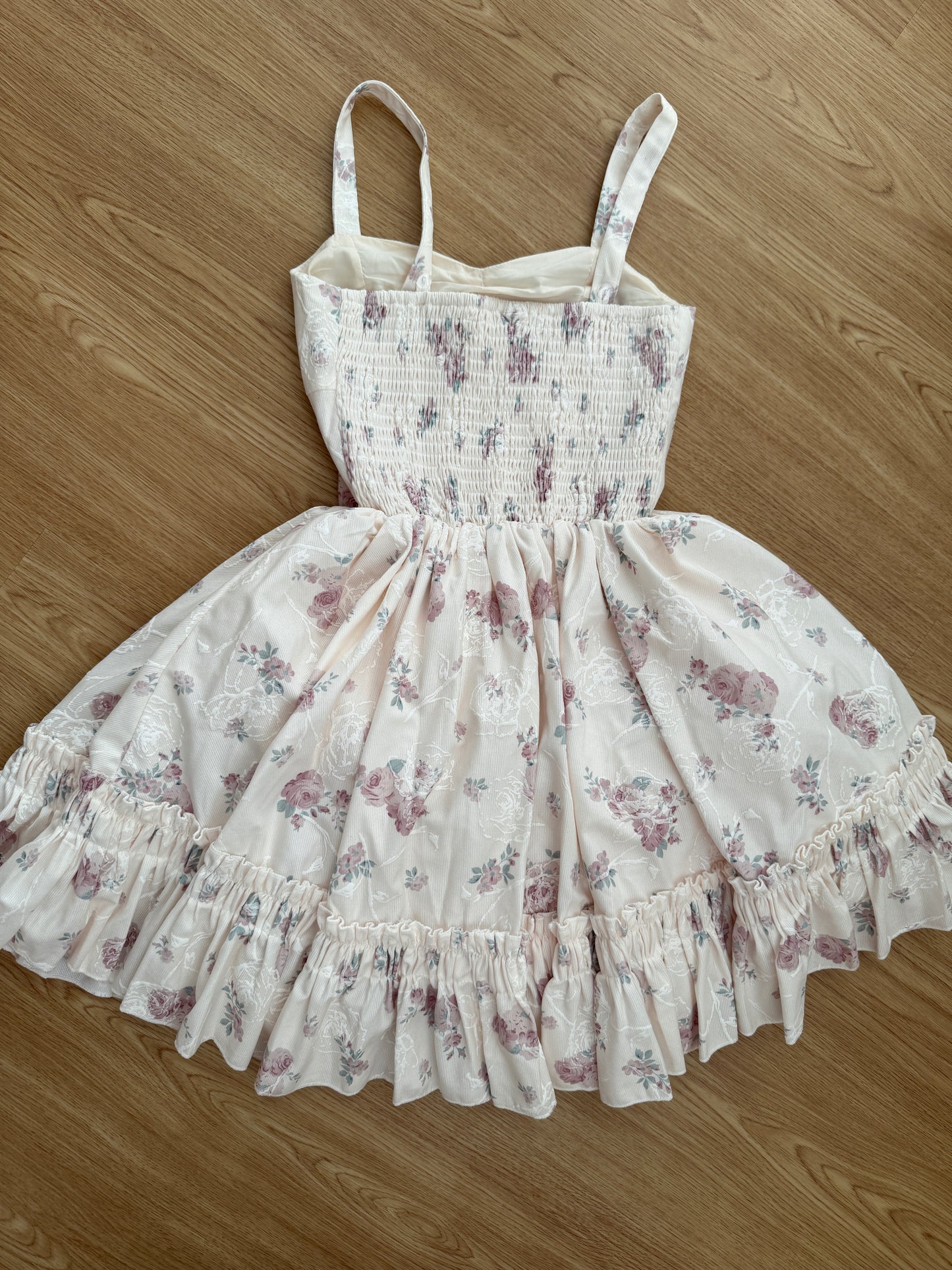 Sweet Rose Mini Dress (White/Pink)