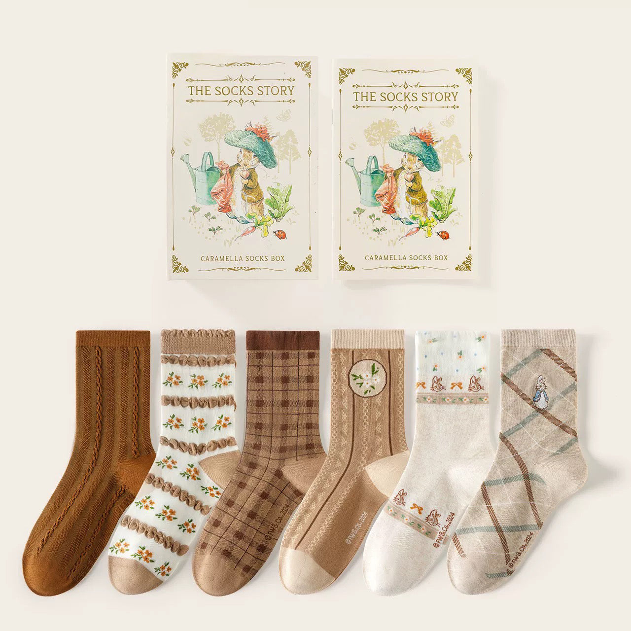 Peter Rabbit Socks Gift Box (Brown)