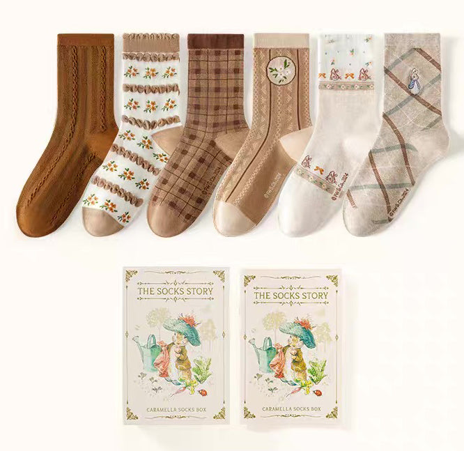Peter Rabbit Socks Gift Box (Brown)