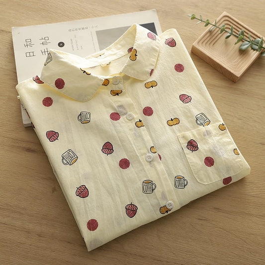 Pumpkin Coffee Blouse (Cream)