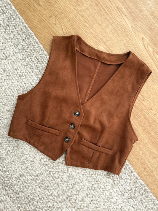 Journalist Suede Waistcoat (Camel)