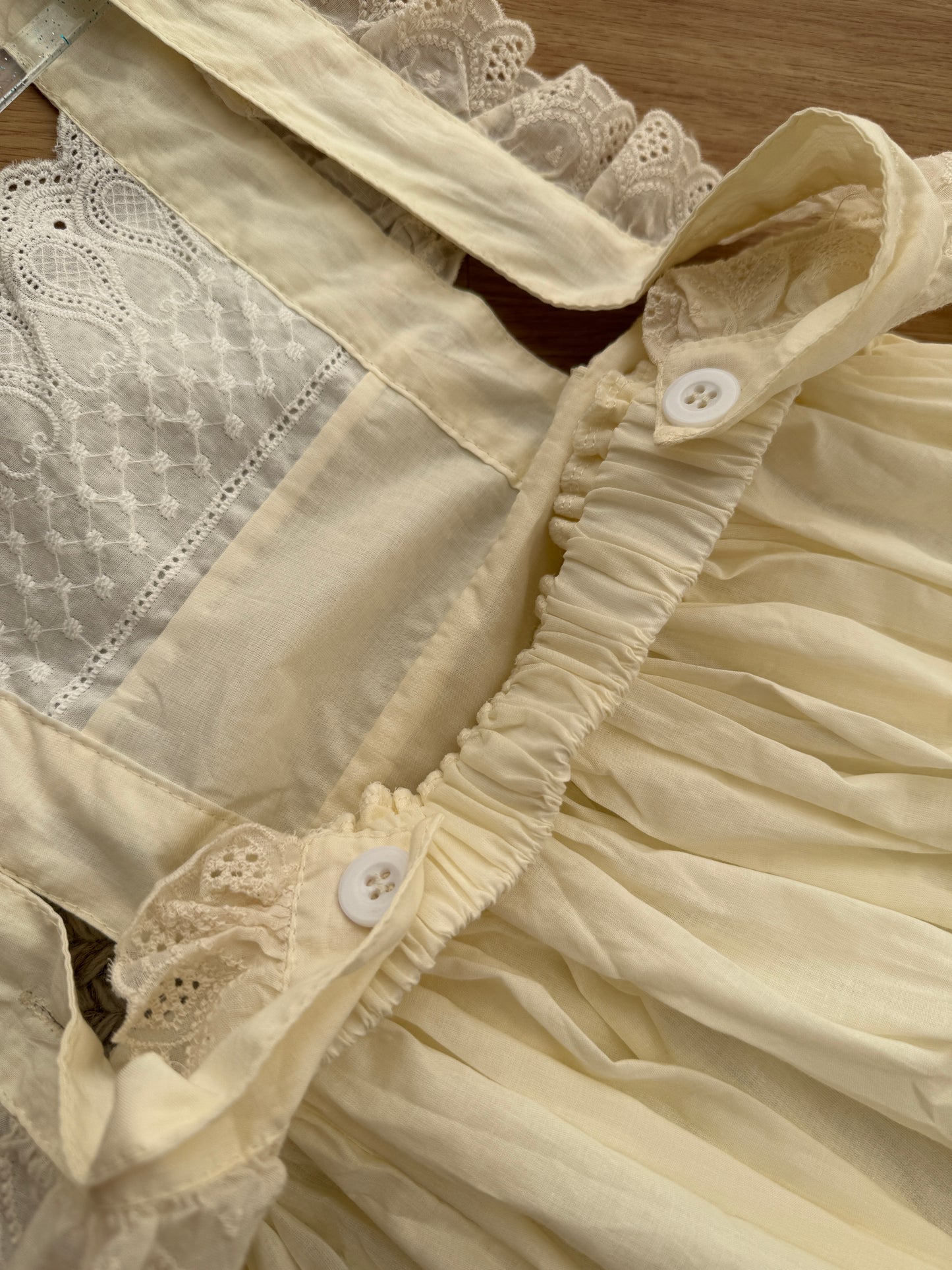 Gingham Cottage Puff Sleeve Midi Dress & Apron Set (Yellow)