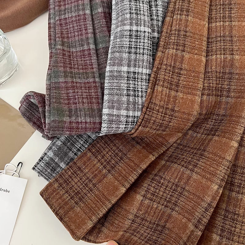 Cinnamon Plaid Belted Tennis Skirt (3 Colors)