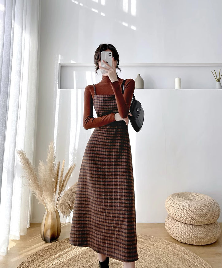 Cardamom Plaid Cami Midi Dress (2 Colors)