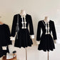 Velveteen Bow Mini Dress (Black)