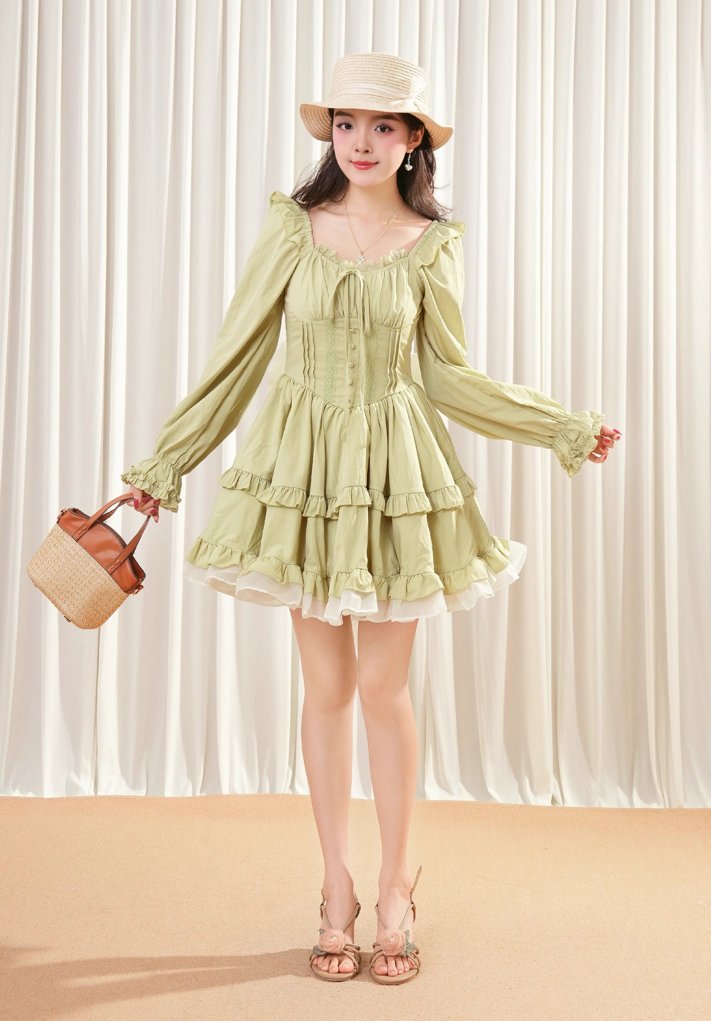Leafy Gift Mini Dress (Green)
