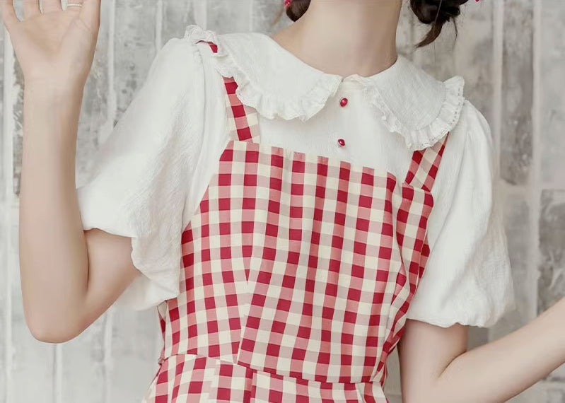 Gingham Twofer Mini Dress (2 Colors)