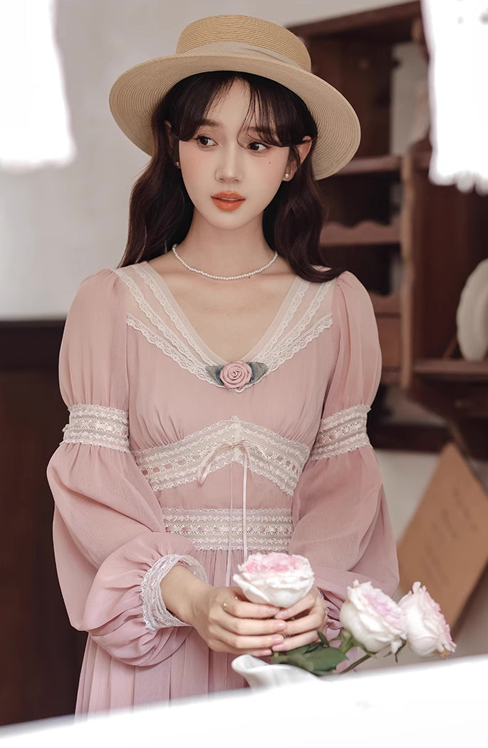 Rose Fairy Midi Dress (Pink)