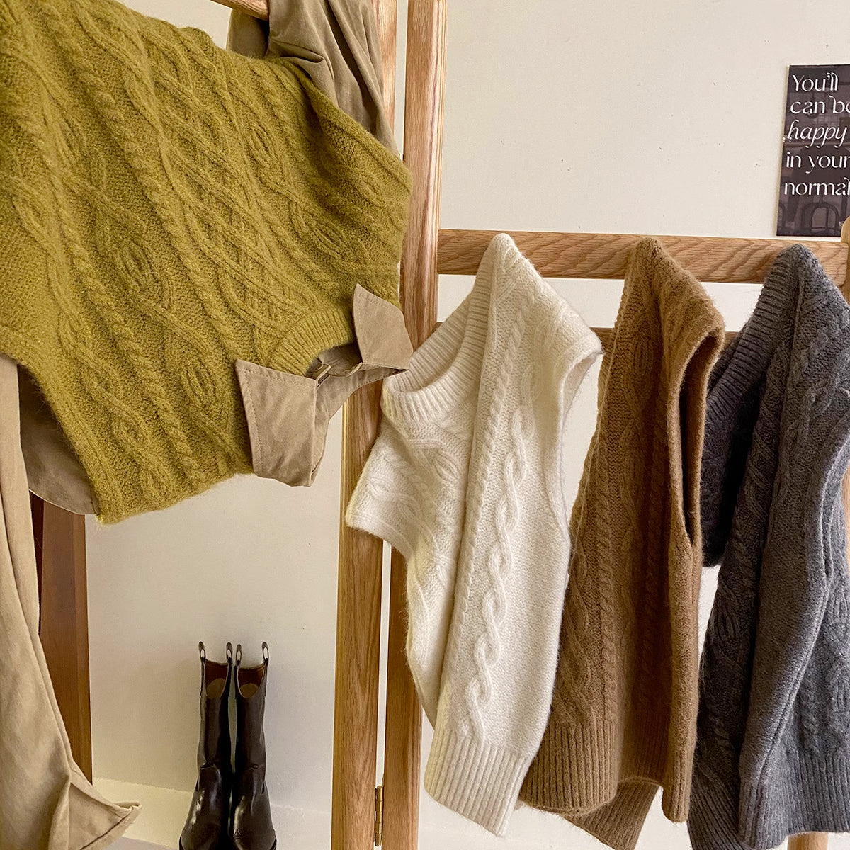 Fall Cable Knit Vest (4 Colors)