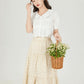 Ditsy Floral Tiered Midi Skirt (Cream)