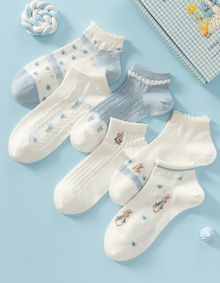 Spring Peter Rabbit Ankle Socks Set (Blue)