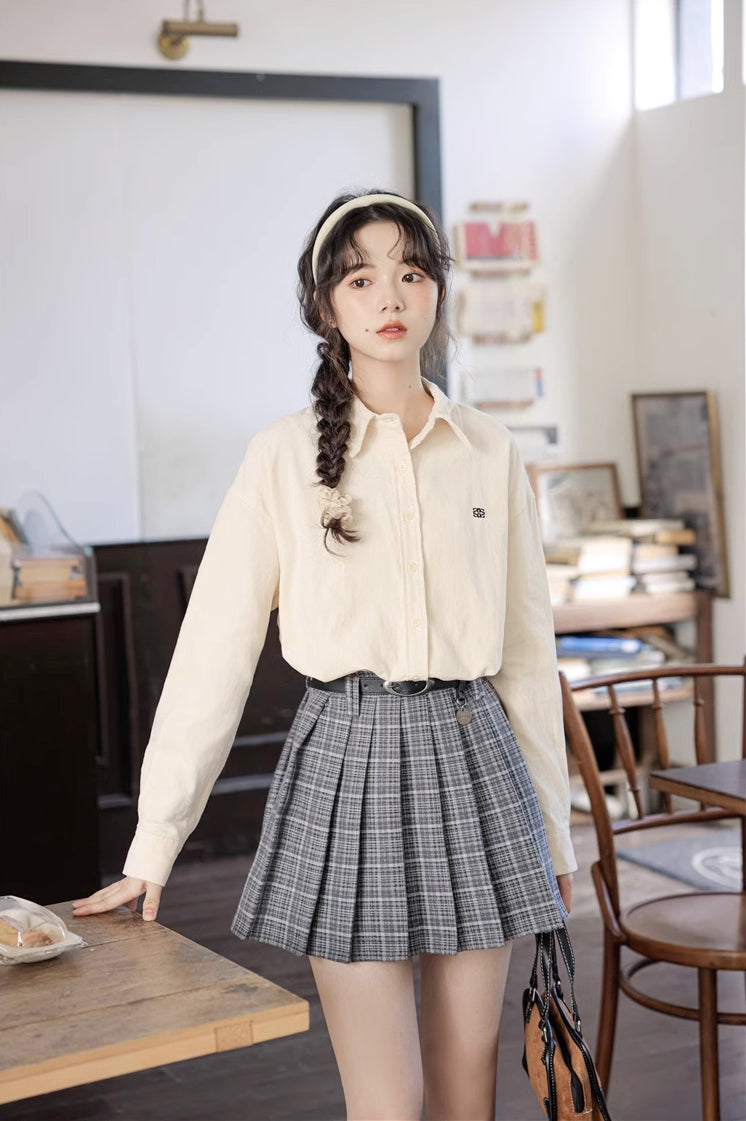 Cinnamon Plaid Belted Tennis Skirt (3 Colors)