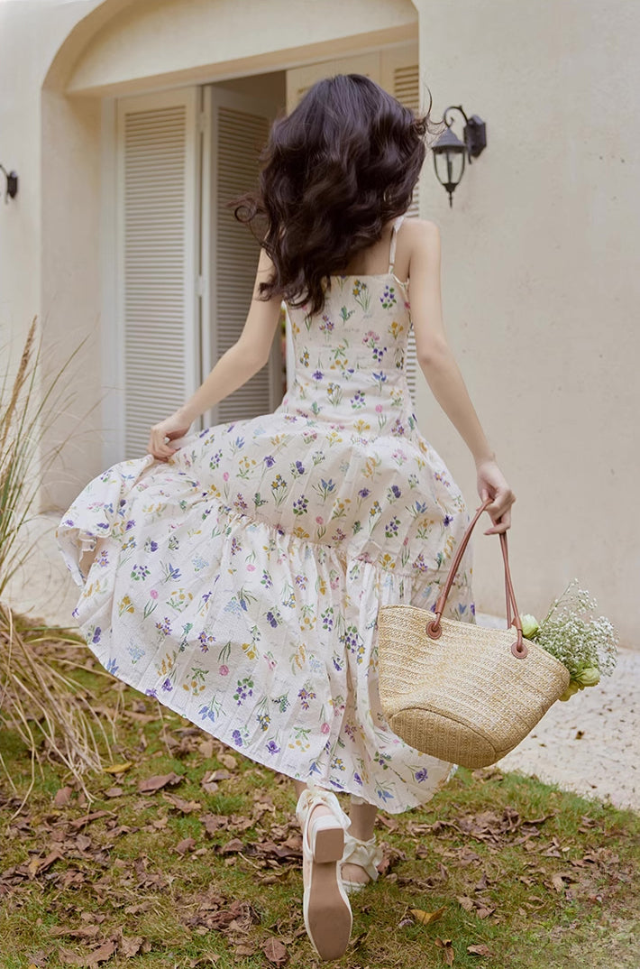 Floral Poetry Cami Maxi Dress (White)