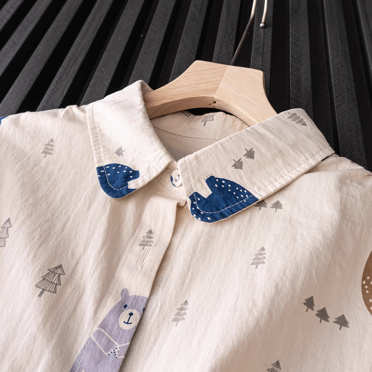 Forest Bear Blouse (Beige)