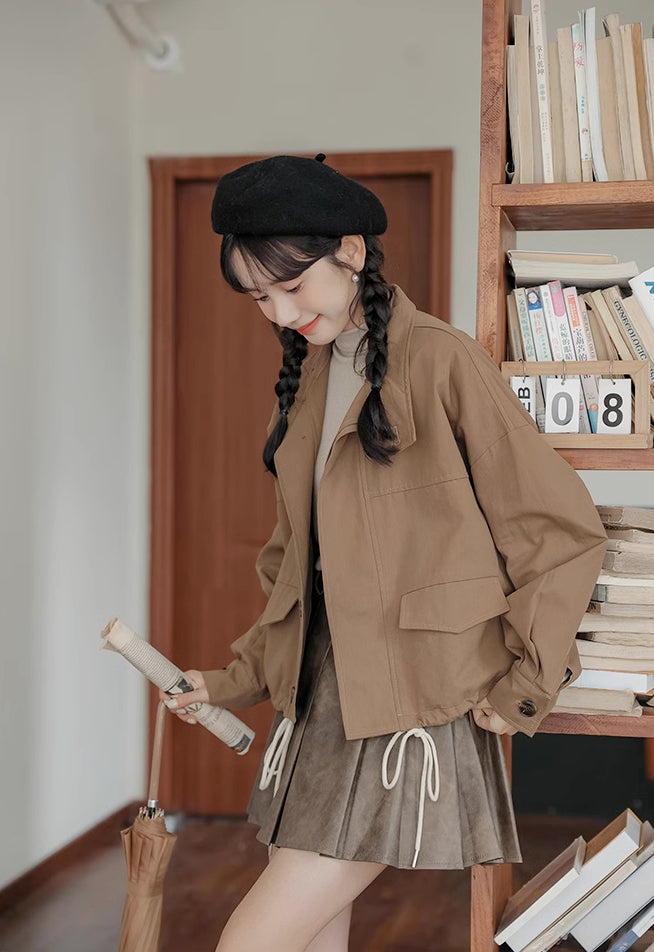 Cropped Worker Utility Jacket (2 Colors)