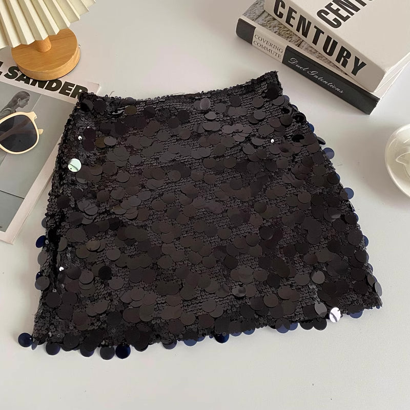 Chunky Sequin Mini Skirt (4 Colors)