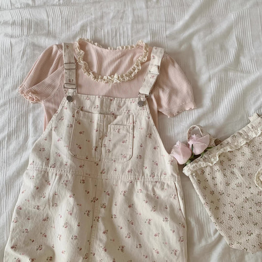 Ditsy Floral Overalls (Cream)