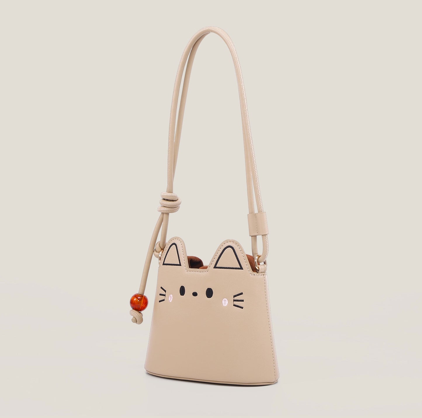 Cat Bucket Bag (Beige)