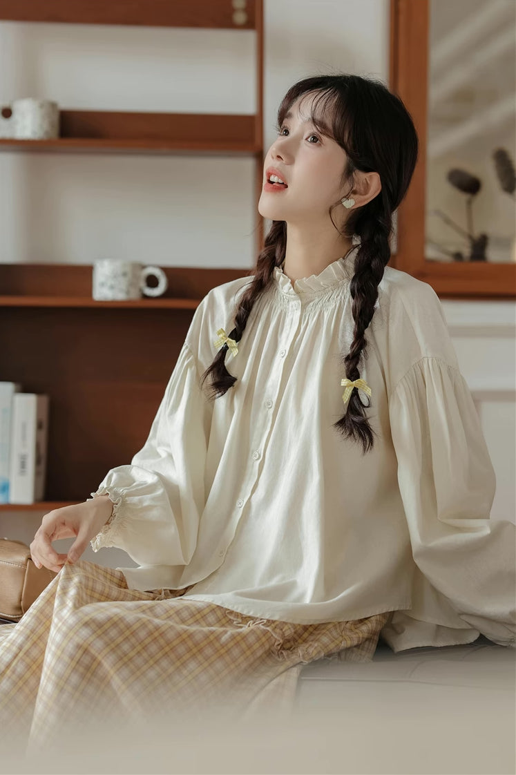 Marshmallow Puff Blouse (Cream)