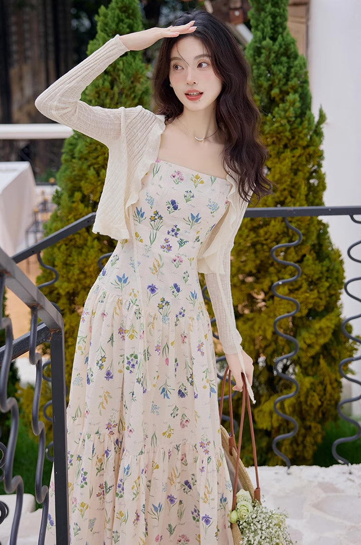Floral Poetry Cami Maxi Dress (White)