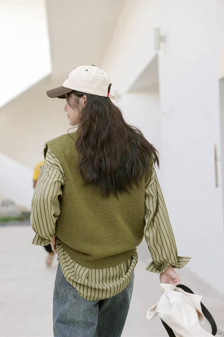 Basic Stripe Button Down Shirt (3 Colors)
