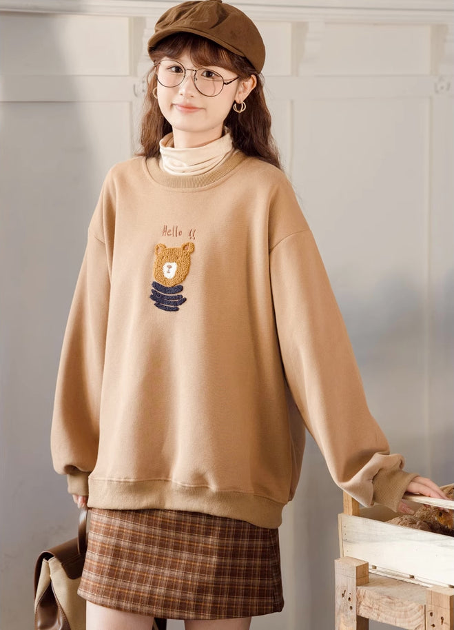 Fuzzy Bear Sweatshirt (Brown)