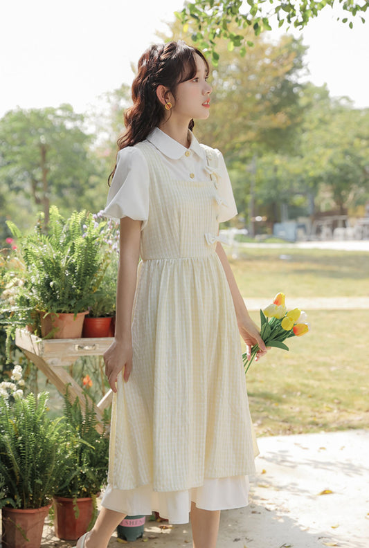 Gingham Bows Twofer Dress (3 Colors)