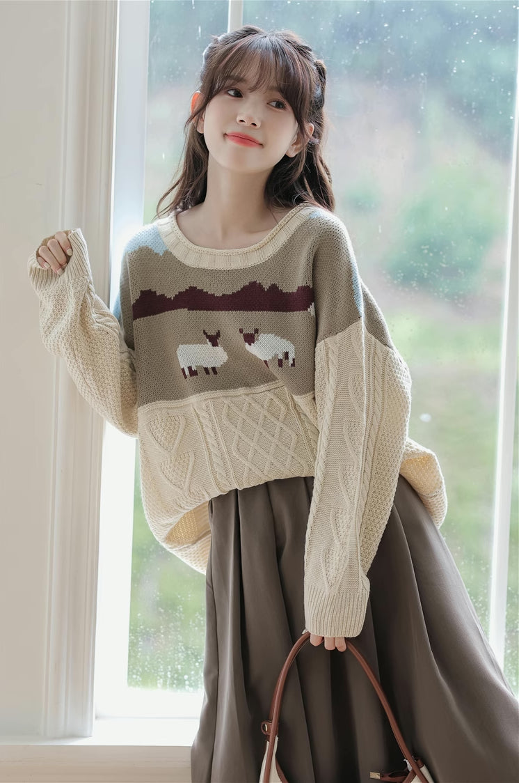 Sheep Country Sweater (Cream)