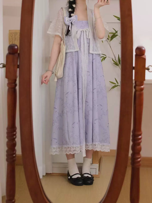Pastel Bows Qixiong Dress (Purple)