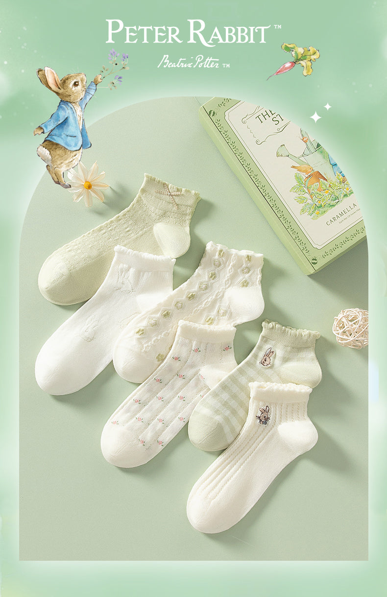 Spring Peter Rabbit Ankle Socks Set (Green)