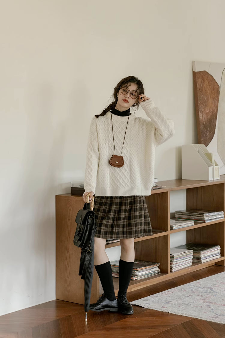 Braided Cable Knit Sweater (2 Colors)