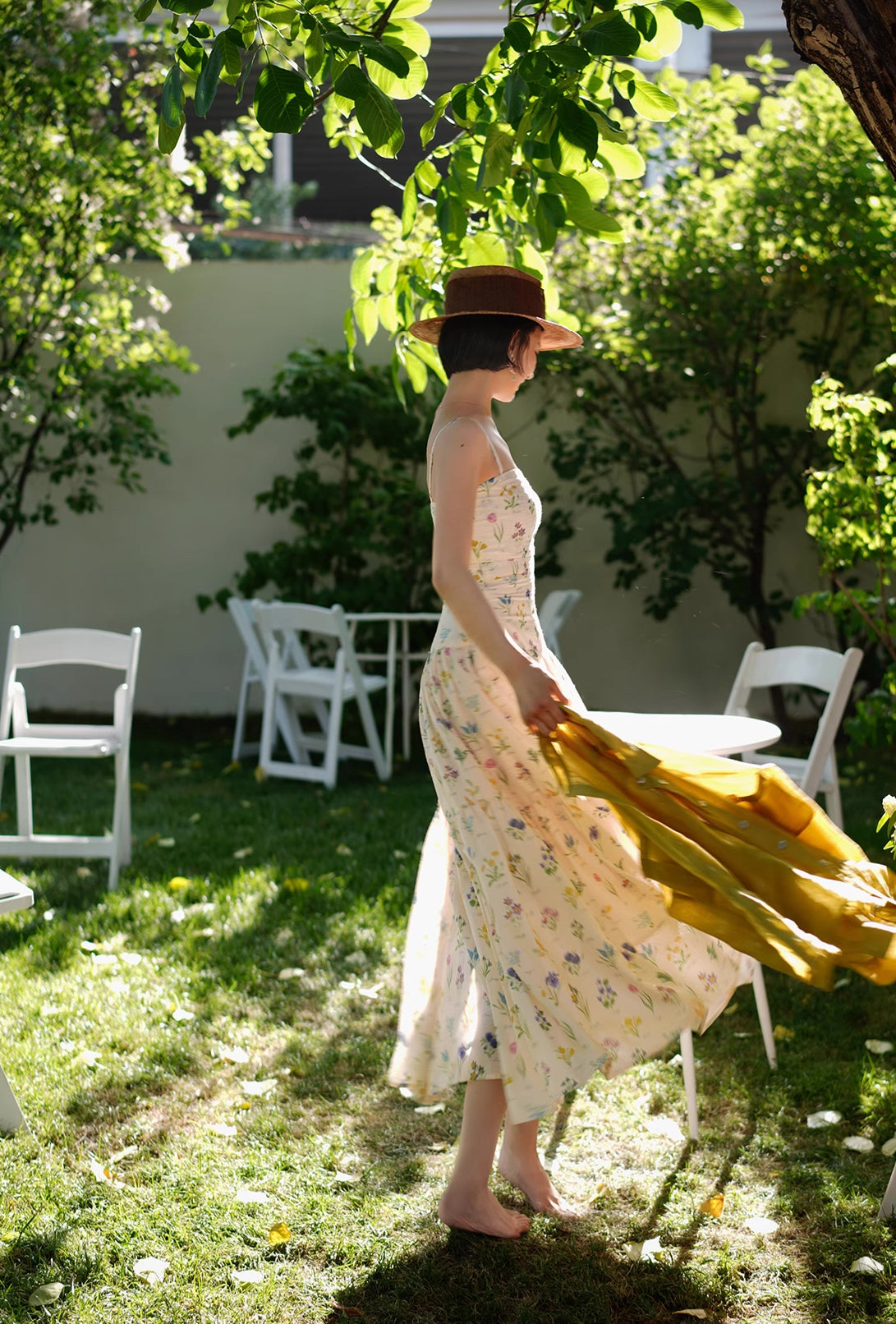 Floral Poetry Cami Maxi Dress (White)