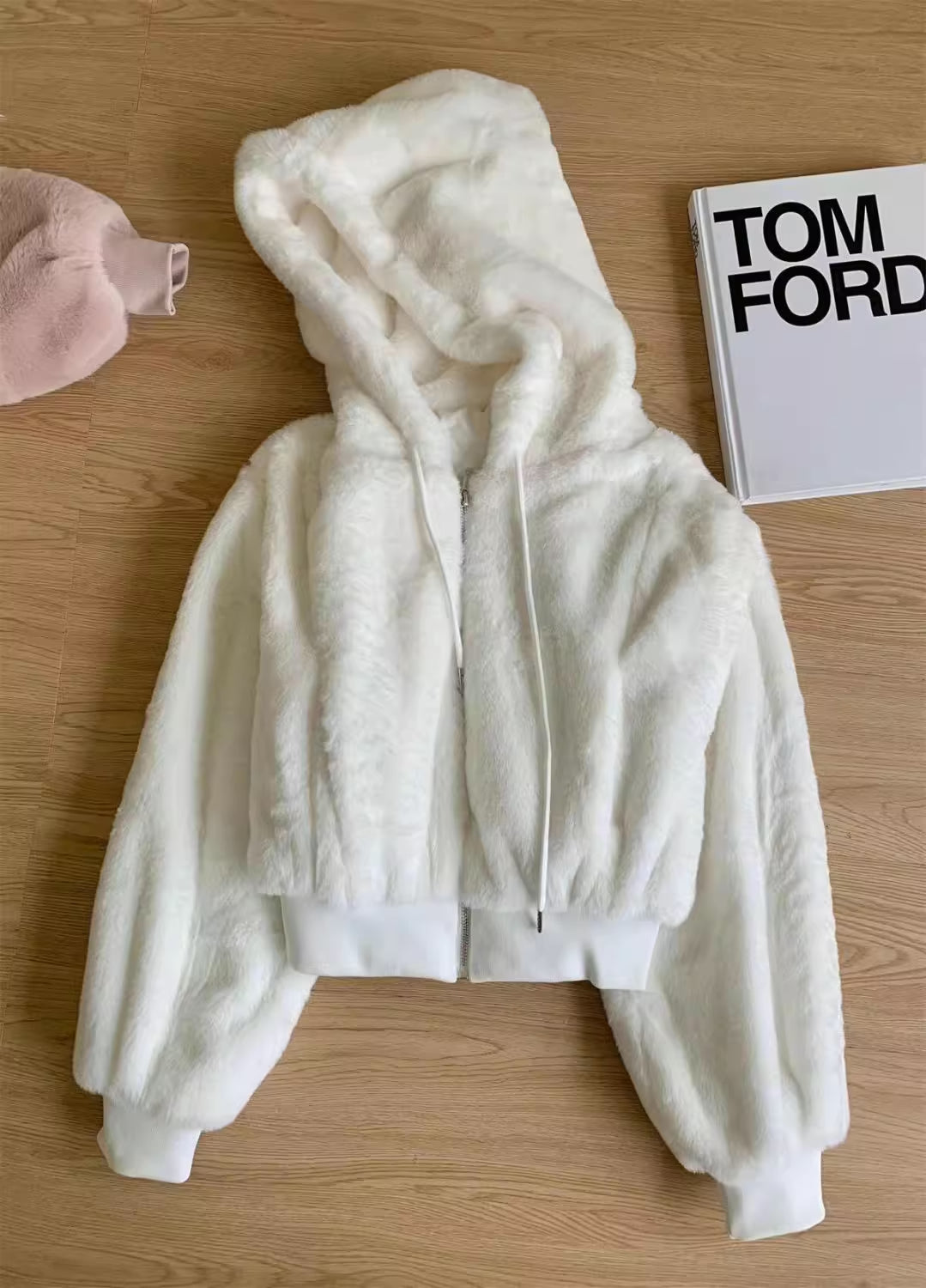 Fuzzy Cropped Hoodie (4 Colors)