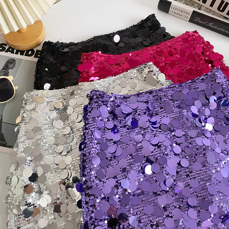 Chunky Sequin Mini Skirt (4 Colors)