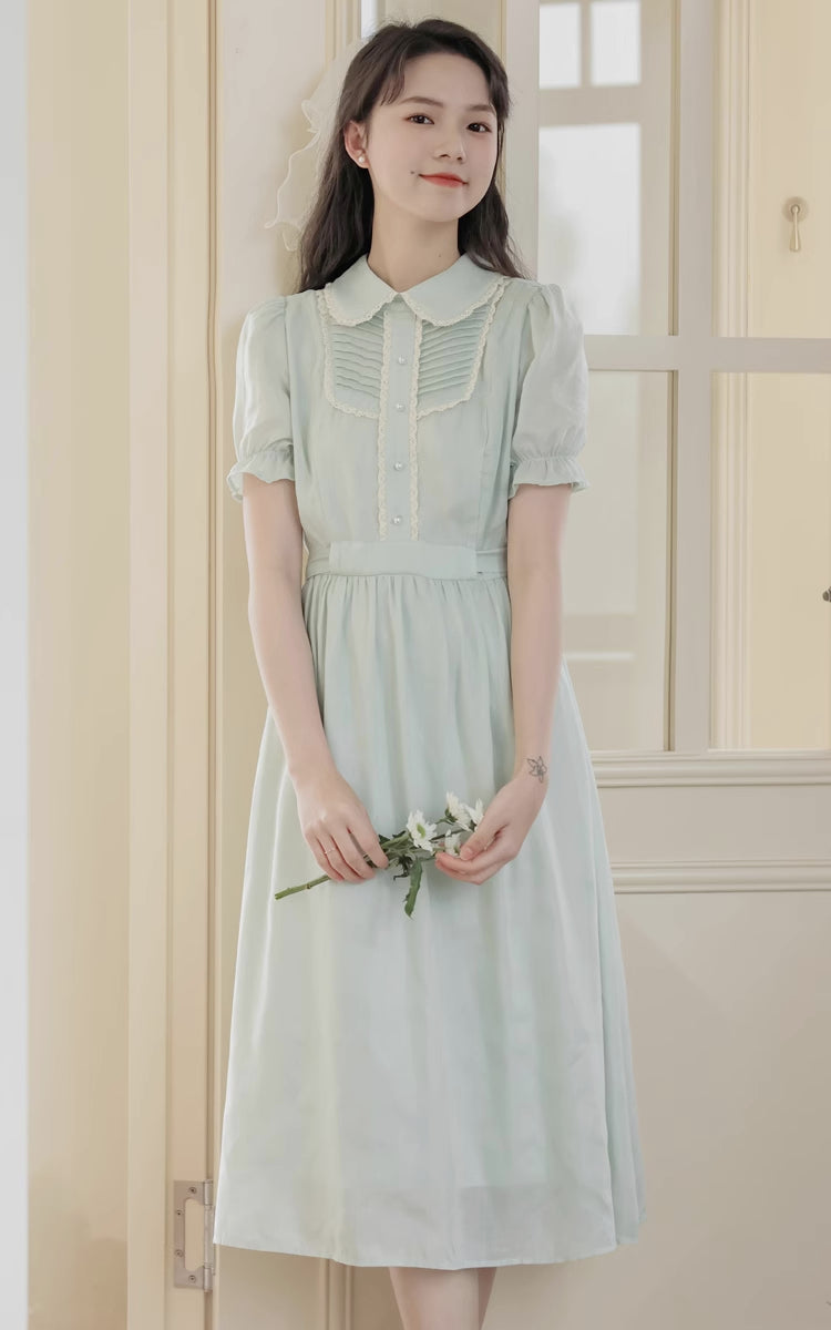 Sunday Tea Midi Dress (Eggshell Blue)