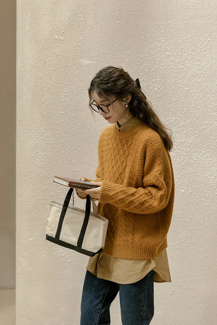 Braided Cable Knit Sweater (2 Colors)