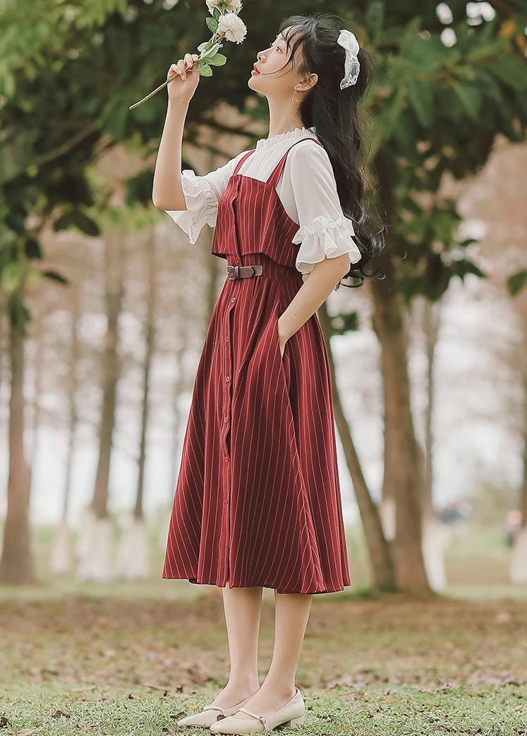 Button Up Stripe Midi Dress (3 Colors)