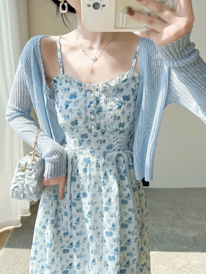 May Flowers Lace Up Cami Dress (3 Colors)