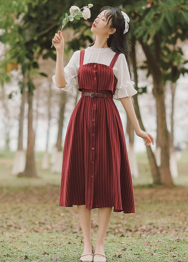 Button Up Stripe Midi Dress (3 Colors)