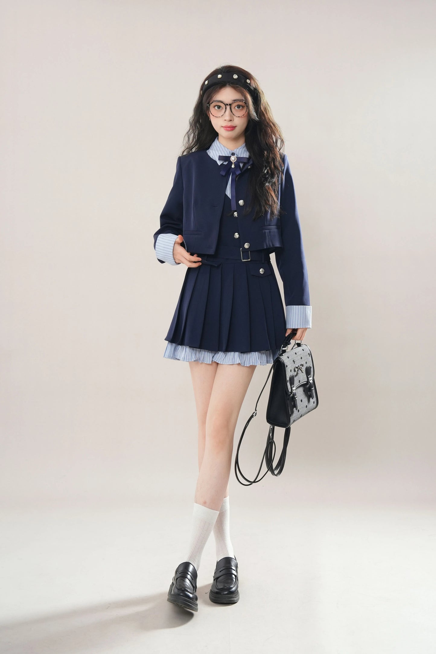 Little Academy Dress & Jacket Set (Navy)