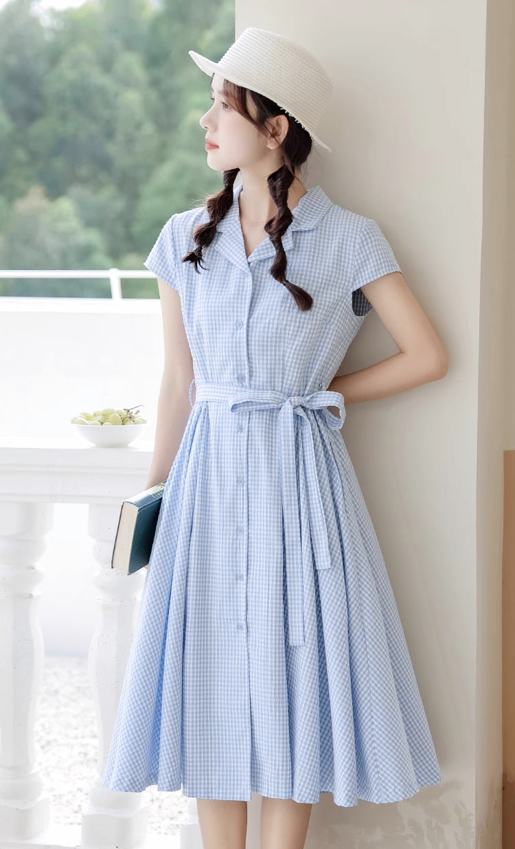 Classic Gingham Shirt Dress (2 Colors)