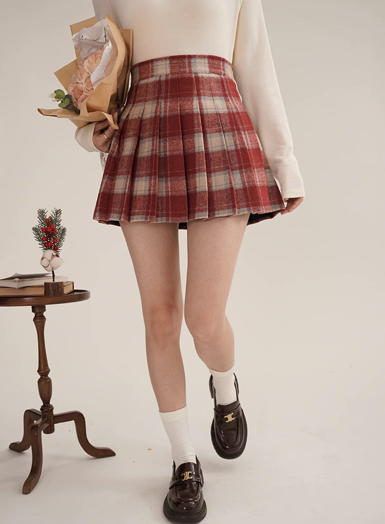 Toasted Plaid Pleated Tennis Skirt (3 Colors)