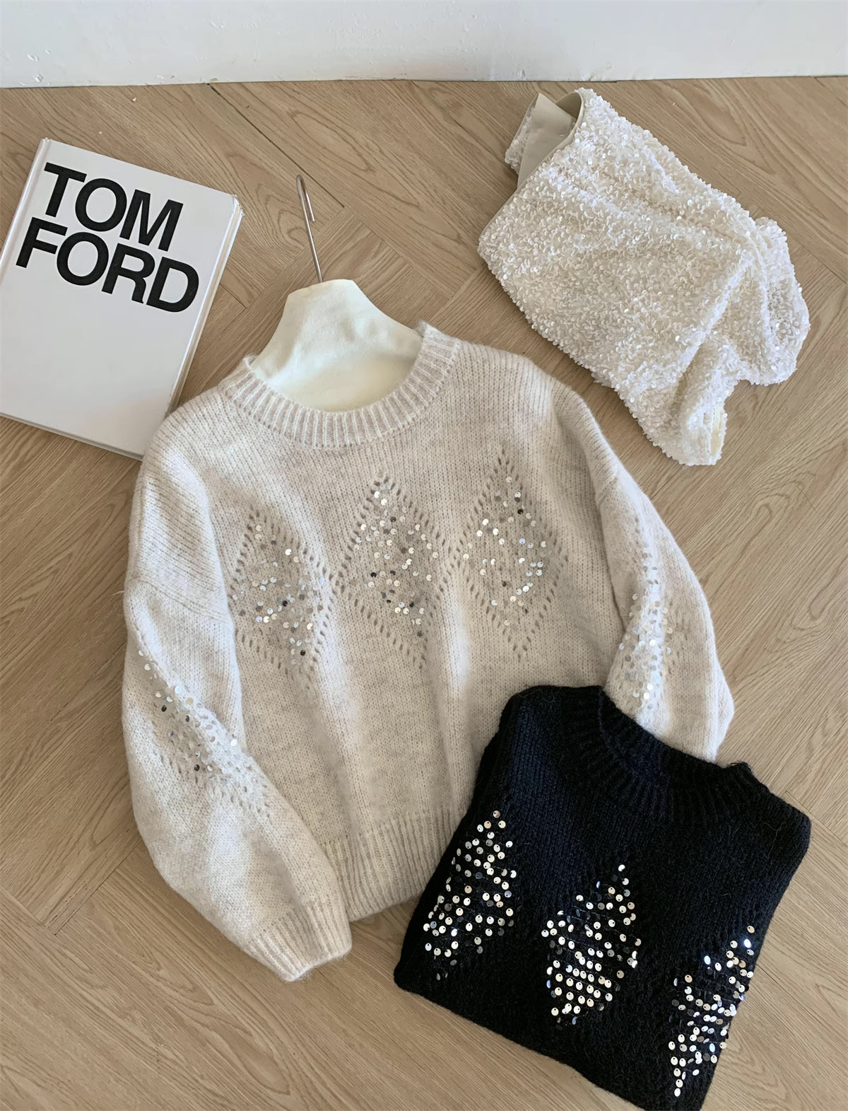 Sequin Diamond Sweater (4 Colors)